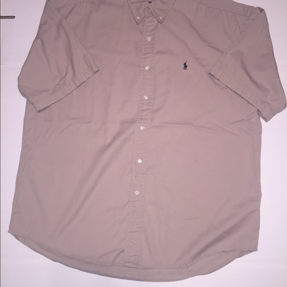 Short sleeve button down Polo Tan XXL